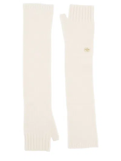 Ganni Women Wool Gloves. In White