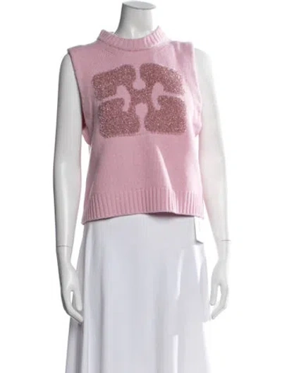 Pre-owned Ganni Wool Graphic Print Sweater W/ Tags In Multi