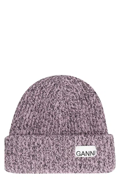 Ganni Wool Hat In Pink