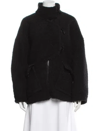 Pre-owned Ganni Wool Jacket In Black