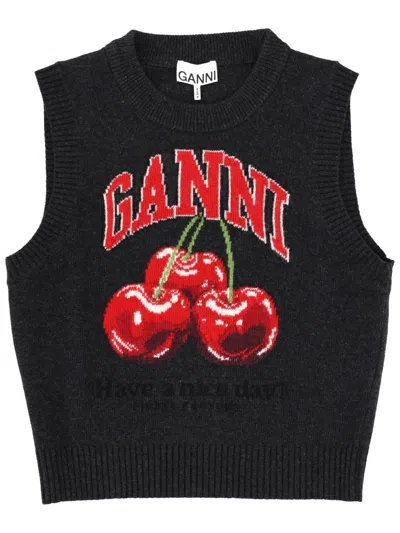 Ganni Wool Jersey. In Black