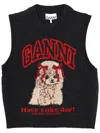 Ganni Wool Jersey Waistcoat In Black