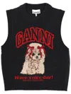Ganni Wool Jersey Waistcoat In Black