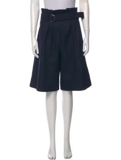 Pre-owned Ganni Wool Knee-length Shorts In Blue