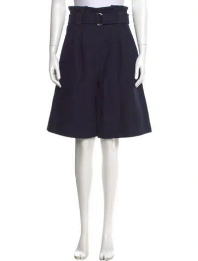 Pre-owned Ganni Wool Knee-length Shorts In Blue