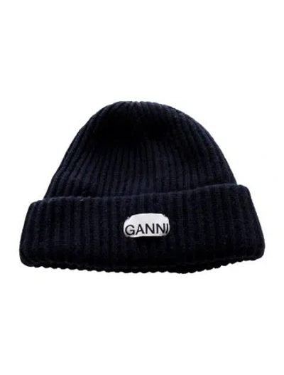 Pre-owned Ganni Wool Knit Beanie In Blue
