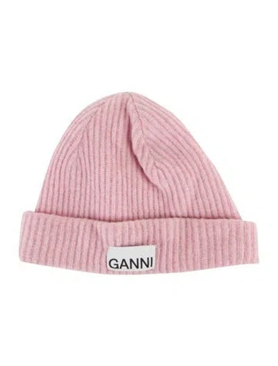 Pre-owned Ganni Wool Knit Beanie In Pink