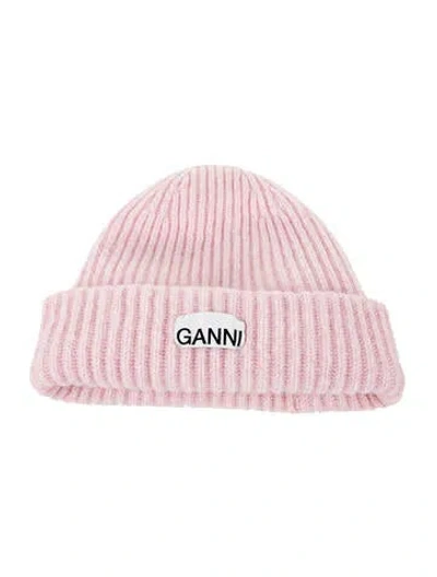 Pre-owned Ganni Wool Knit Beanie In Pink