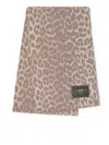 Ganni Gerippter Schal Mit Leopardenmuster In Brown