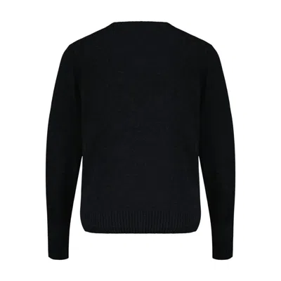 Ganni Wool Knit Sweatshirt In Black