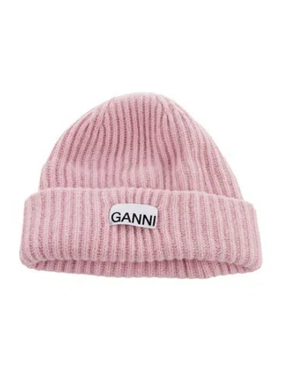 Pre-owned Ganni Wool Knitted Beanie In Pink