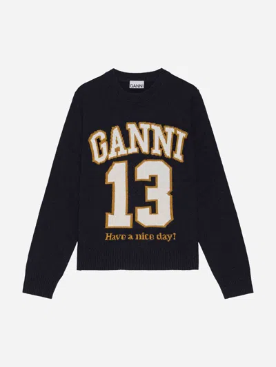 GANNI GANNI WOOL KNITTED JERSEY