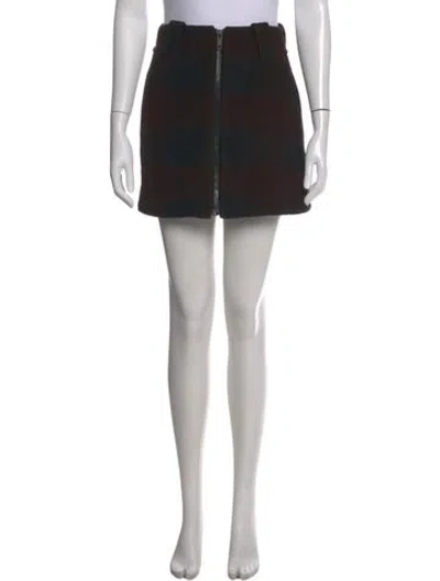 Pre-owned Ganni Wool Mini Skirt In Black