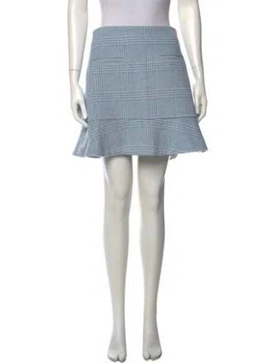 Pre-owned Ganni Wool Mini Skirt In Blue