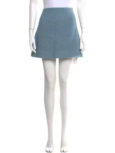 Pre-owned Ganni Wool Mini Skirt In Blue