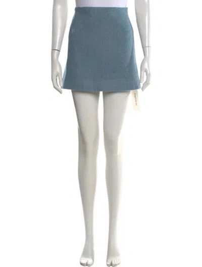 Pre-owned Ganni Wool Mini Skirt In Blue