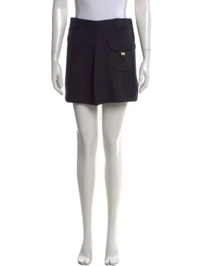 Pre-owned Ganni Wool Mini Skirt In Blue