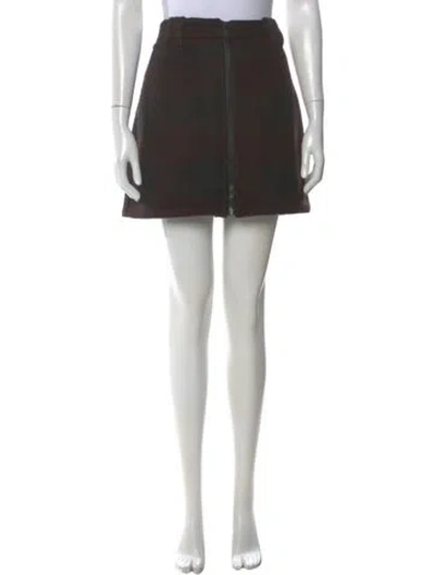 Pre-owned Ganni Wool Mini Skirt In Brown