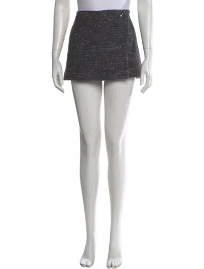 Pre-owned Ganni Wool Mini Skirt In Gray