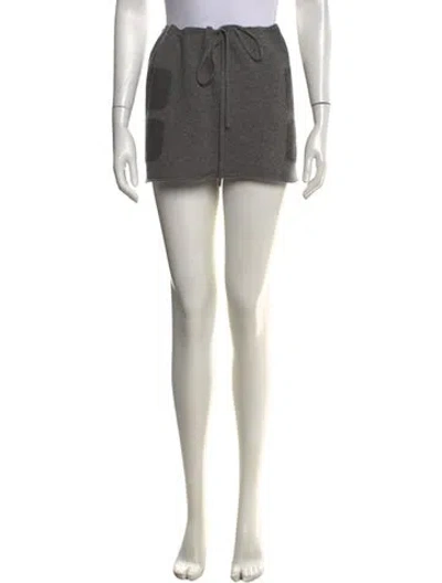 Pre-owned Ganni Wool Mini Skirt In Grey