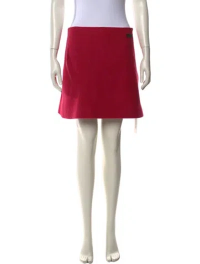 Pre-owned Ganni Wool Mini Skirt In Pink