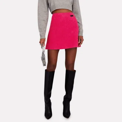 Ganni Wool Mini Skirt In Pink