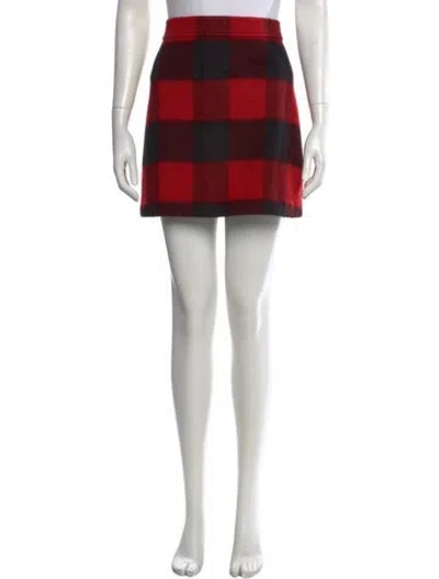 Pre-owned Ganni Wool Mini Skirt In Red