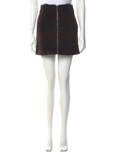 Pre-owned Ganni Wool Mini Skirt W/ Tags In Black