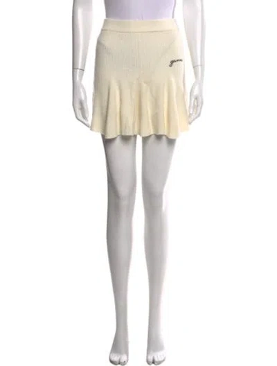 Pre-owned Ganni Wool Mini Skirt W/ Tags In Gold