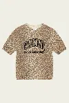 Ganni Leopard Print Short Sleeve Sweater