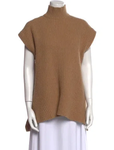 Pre-owned Ganni Wool Mock Neck Sweater In Neutral