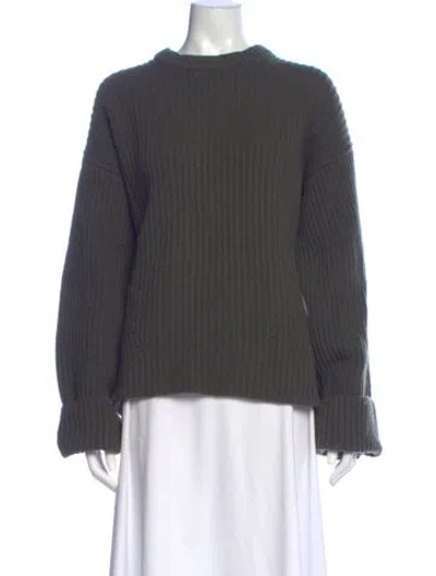 Pre-owned Ganni Wool Mock Neck Sweatshirt In Gray
