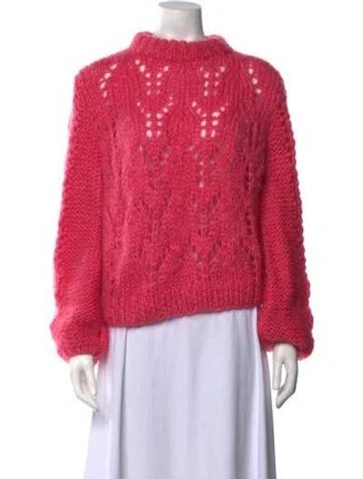 Pre-owned Ganni Wool Patterned Sweater In Pink