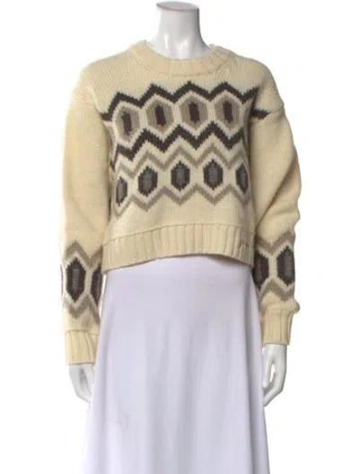 Pre-owned Ganni Wool Patterned Sweater W/ Tags In Neutral