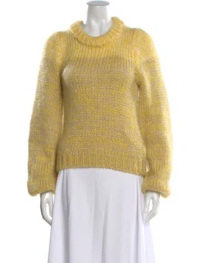 Pre-owned Ganni Wool Patterned Sweater In Yellow