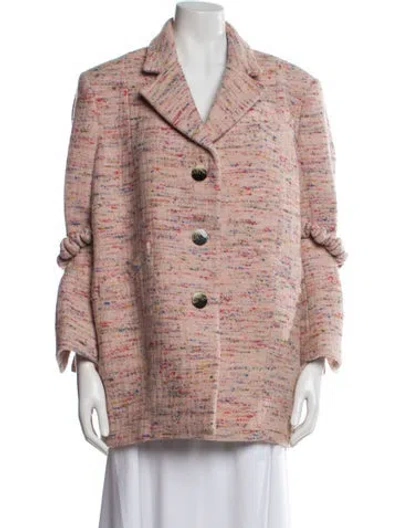 Pre-owned Ganni Wool Peacoat In Pink
