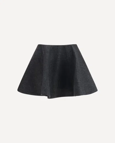 Ganni Wool Peacoat Skirt In Grey