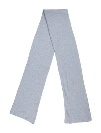 Pre-owned Ganni Wool Printed Scarf In Blue