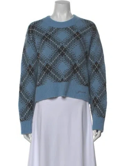 Pre-owned Ganni Wool Printed Sweater In Blue