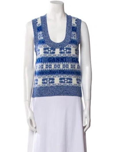 Pre-owned Ganni Wool Printed Sweater In Multi