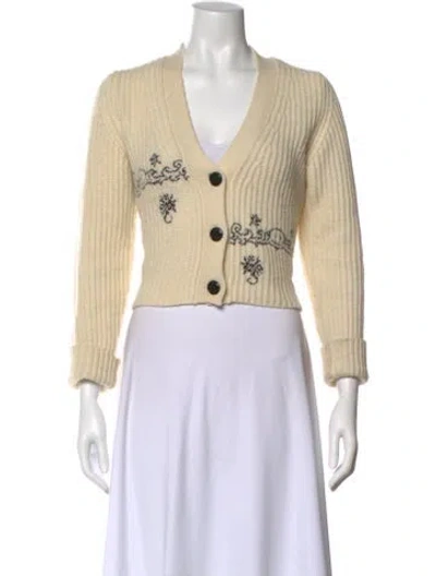Pre-owned Ganni Wool Printed Sweater In Neutral