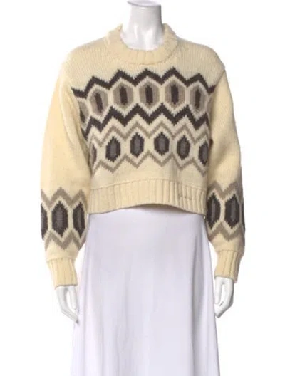 Pre-owned Ganni Wool Printed Sweater In Neutral