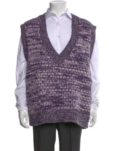 Pre-owned Ganni Wool Printed Sweater Vest In Purple