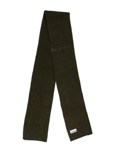 Pre-owned Ganni Wool Scarf In Green