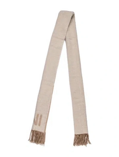 Pre-owned Ganni Wool Scarf In Neutral