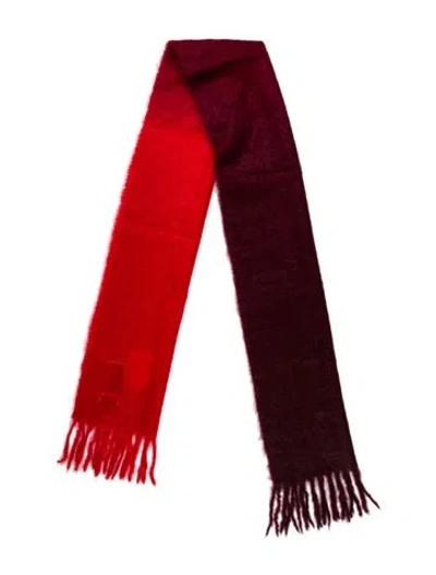 Pre-owned Ganni Wool Scarf W/ Tags In Burgundy