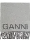 GANNI WOOL SCARF WITH FRINGES