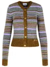 Ganni Soft Wool Stripe Cardigan