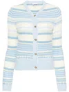 GANNI WOOL STRIPED CARDIGAN