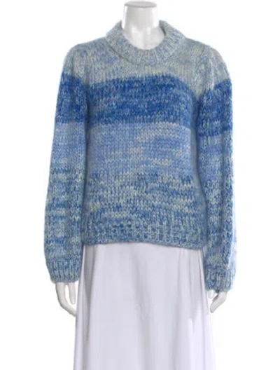 Pre-owned Ganni Wool Striped Sweater In Blue